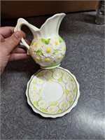 Small vintage pitcher and plate