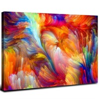 Colorful Abstract Wall Art Bright Rainbow Splash