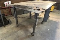 4'x8' Metal Layout Table on Rollers 39" Tall