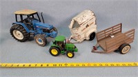 1/32 JD & 1/16 Ford Tractor & Tonka Trailers