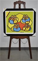 Norval Morrisseau Framed Ltd Ed Print "Owls"