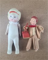 Japanese Bisque Doll w/ Vtg German Doll