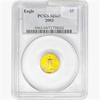 2003 US 1/10oz. Gold $5 Eagle PCGS MS69