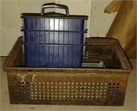 Metal & Plastic Containers, Largest 15" x 10" x