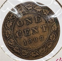 1908 Canada Large One Cent Coin