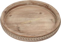 SOFE 16 Natural Round Wooden Serving Tray