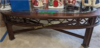 Cherry Glass Top Coffee Table 46x26x15". Items On