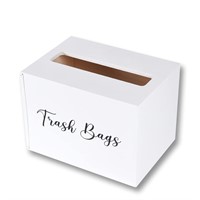 13-33G Wooden Trash Bag Organizer  White