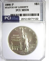 1986-P S$1 Statue of Liberty MS70 LISTS $125