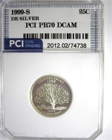 1999-S Silver Quarter PCI PR70 DCAM Delaware