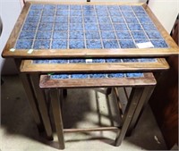 3 NESTING TILE TOP TABLES UP TO 19"