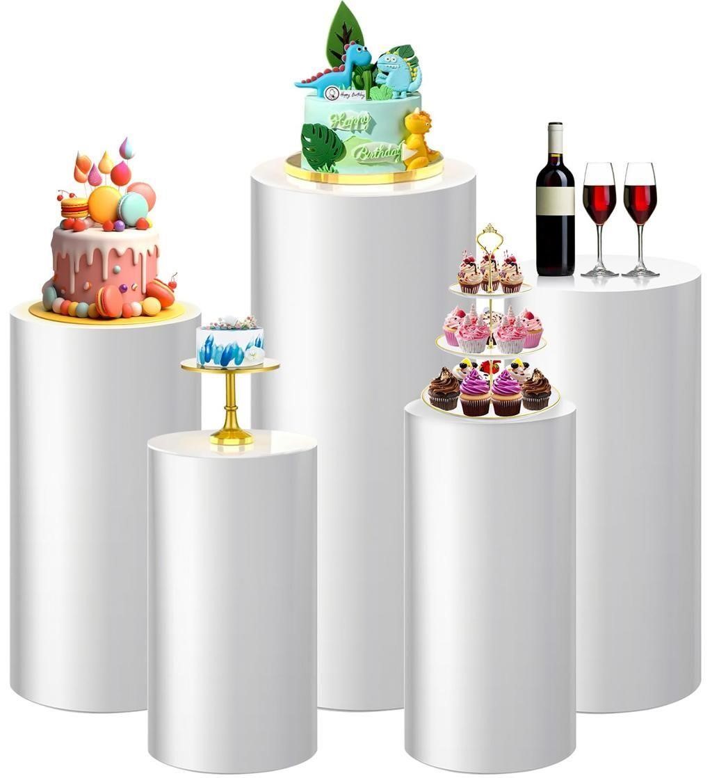 5Pcs Metal Round Cylinder Stands  for Party