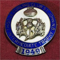 1949 St. John NB Thistle Curling Club Sterling Pin