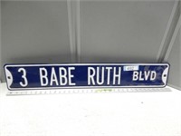 Metal Babe Ruth sign; approx. 36" W