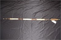 5' Tribal Spear W/ Leather/Hide Shaft