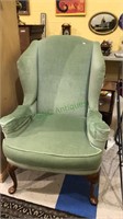 Hall craft wing back chair with cabriole legs
