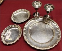 Group of Silverplate: 11" Tray, Goblets, Small Tra