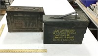 2 metal ammunition boxes