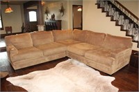 Upholstered Sectional Couch with Three