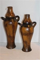 Two Ceramic Vases with Applied Offset
