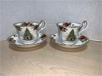 Pair of Royal Albert Christmas Magic Teacup and