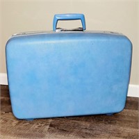 Vtg Blue SAMSONITE SILHOUETTE Hard Sided Suitcase