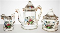 3 Pcs. Ironstone Transferware Canella