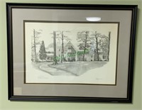 Framed and matted under glass print - TC Williams