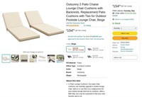 W4071  Outsunny Chaise Lounge Chair Cushions Beig