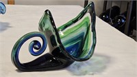 Unique Cornucopia Shaped Art Glass