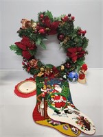 Christmas Wreath, Stockings, Ornaments