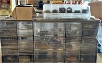 Organizer full of hardware, box of cotter pins,