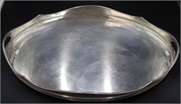 Large oval silver plate serving tray