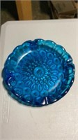 Vintage LE Smith Moon and Stars Blue Glass