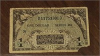 VINTAGE US $1.00 MILLITARY PAYMENT CERTIFICATE