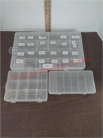 >Lot of 3 plastic Plano tackle box small parts