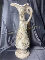 Plaster decorative ewer 26in tall