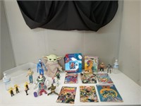 COMIC BOOKS,BABY YODA DOLL,ACTION FIGURES &
