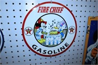 PORCELAIN TEXACO FIRE CHIEF ADV SIGN