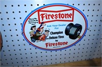 PORCELAIN FIRESTONE TIRES ADV SIGN