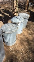 Small Lidded Galvanized Trash Can