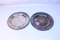 Vintage 12" Silverplate Serving Trays Pair Lot