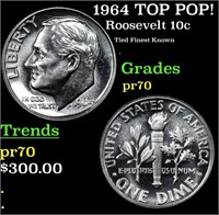 Proof 1964 Roosevelt Dime TOP POP! 10c Graded pr70