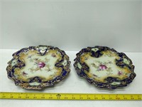 pair beautiful royal nippon platters