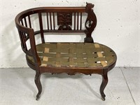 Antique rounded corner bench