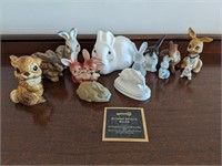 Assorted Painted Ceramic/Varied Material Rabbits