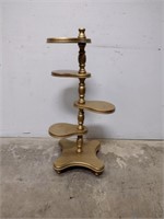 Gold Toned Wood Multi-Tiered Table/Stand