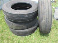1343) 4-  295/75R22.5 tires