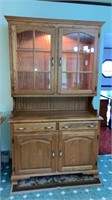 2-pc Oak lighted China cupboard 48’’ wide - no