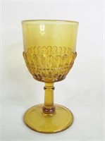Early Pressed Glass Goblet "Martha's Tears"